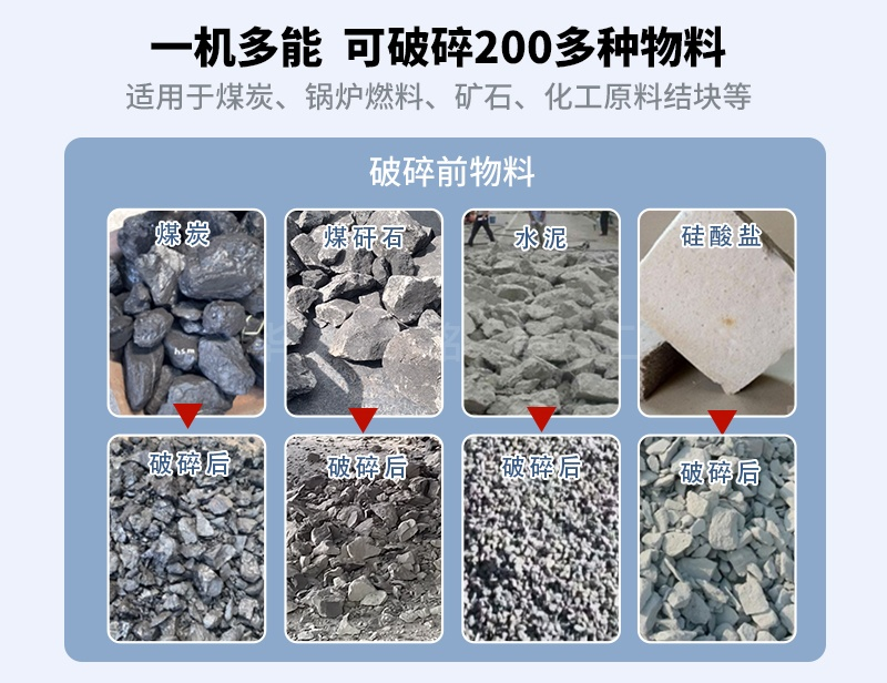 增碳劑破碎機破碎物料對比